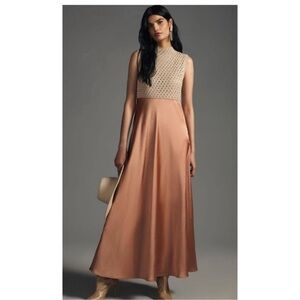 Anthropologie Lace Top Copper Maxi Dress